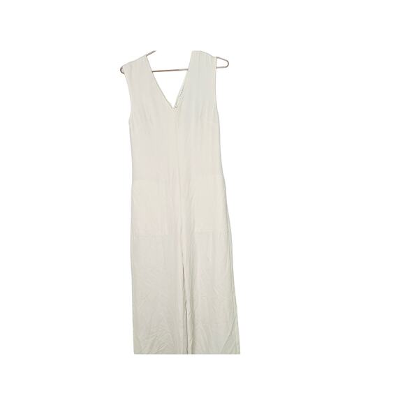 MARINA MOSCONE COLLECTIVE White Twill V-Neck Sleeveless Jumpsuit Size 2 - Picture 5 of 15
